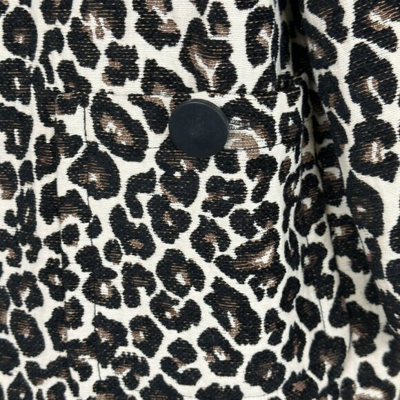 Chico's Open Front Blazer Leopard Print Women's Sz 3 / 16 Jacquard Jacket - Picture 5 of 11